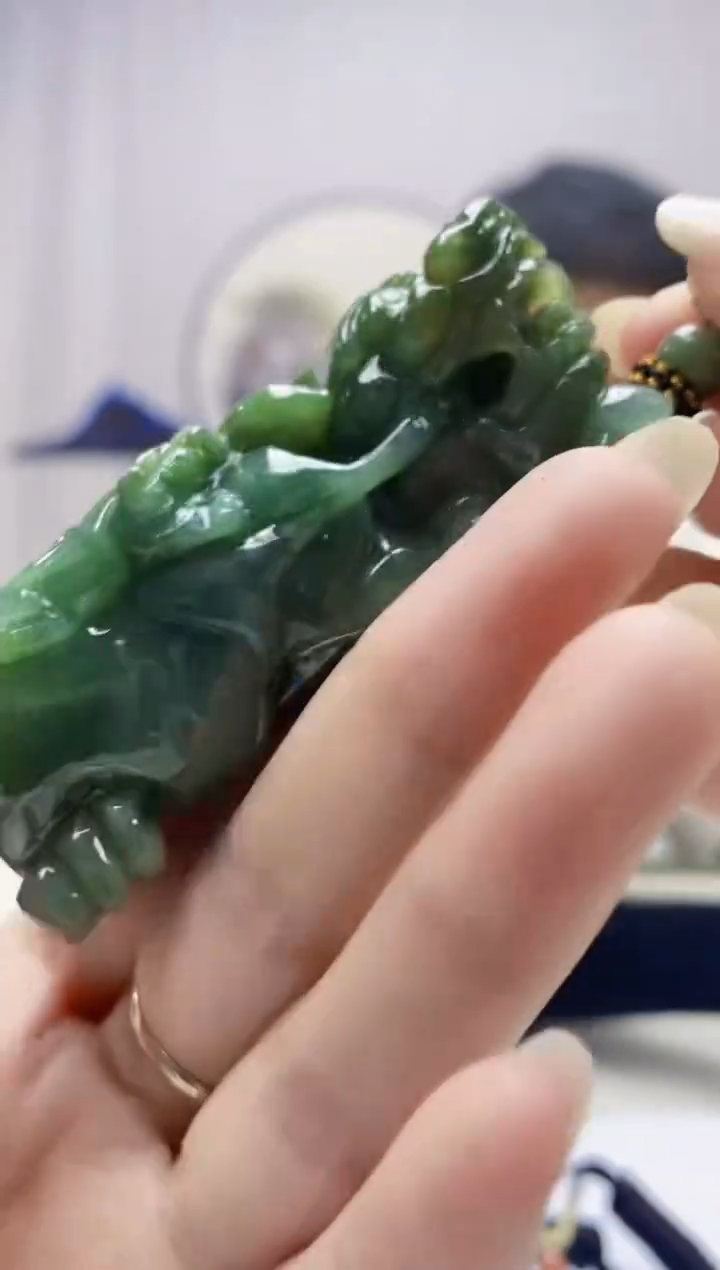 定制翡翠未镶嵌4898DD-毛货挂件42