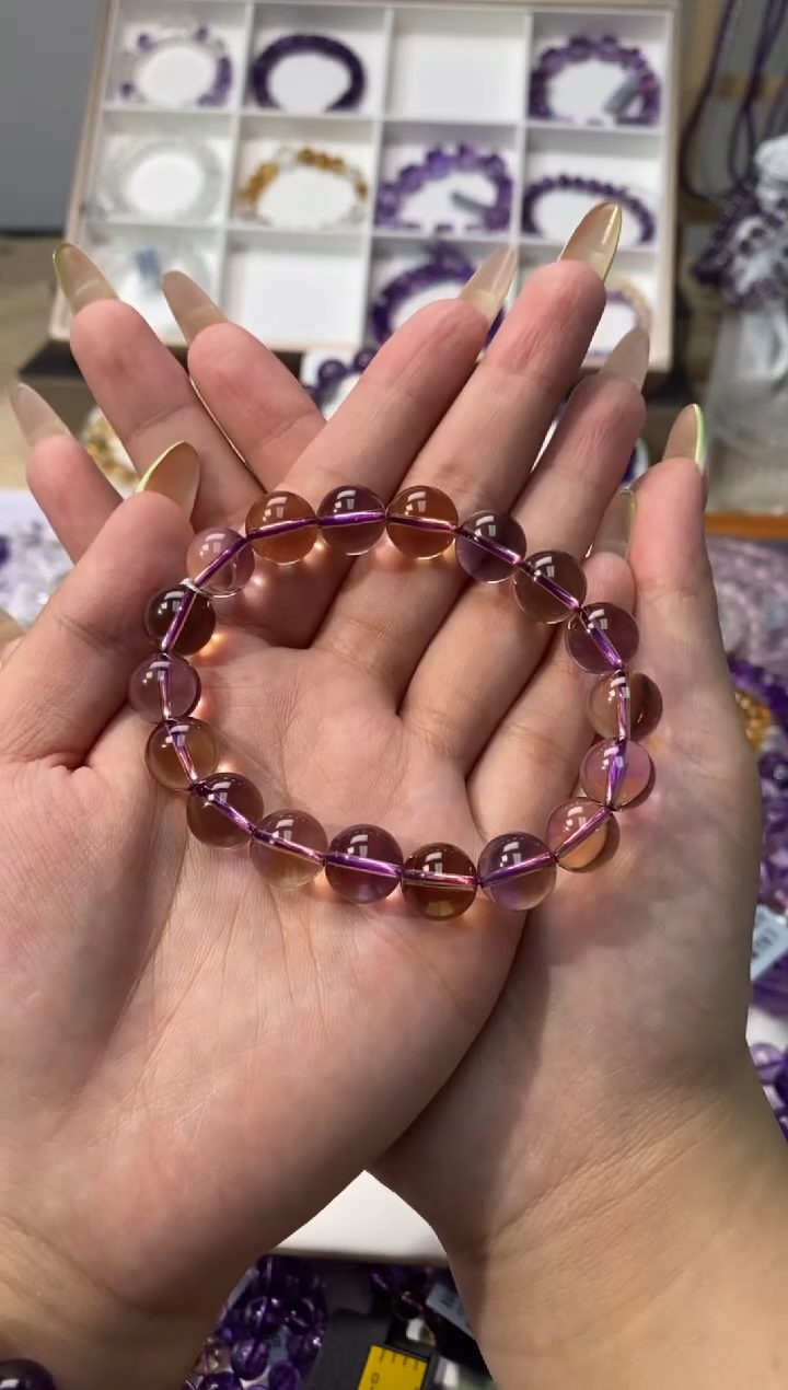 【闪购商品】水晶手链未镶嵌紫黄晶11mm