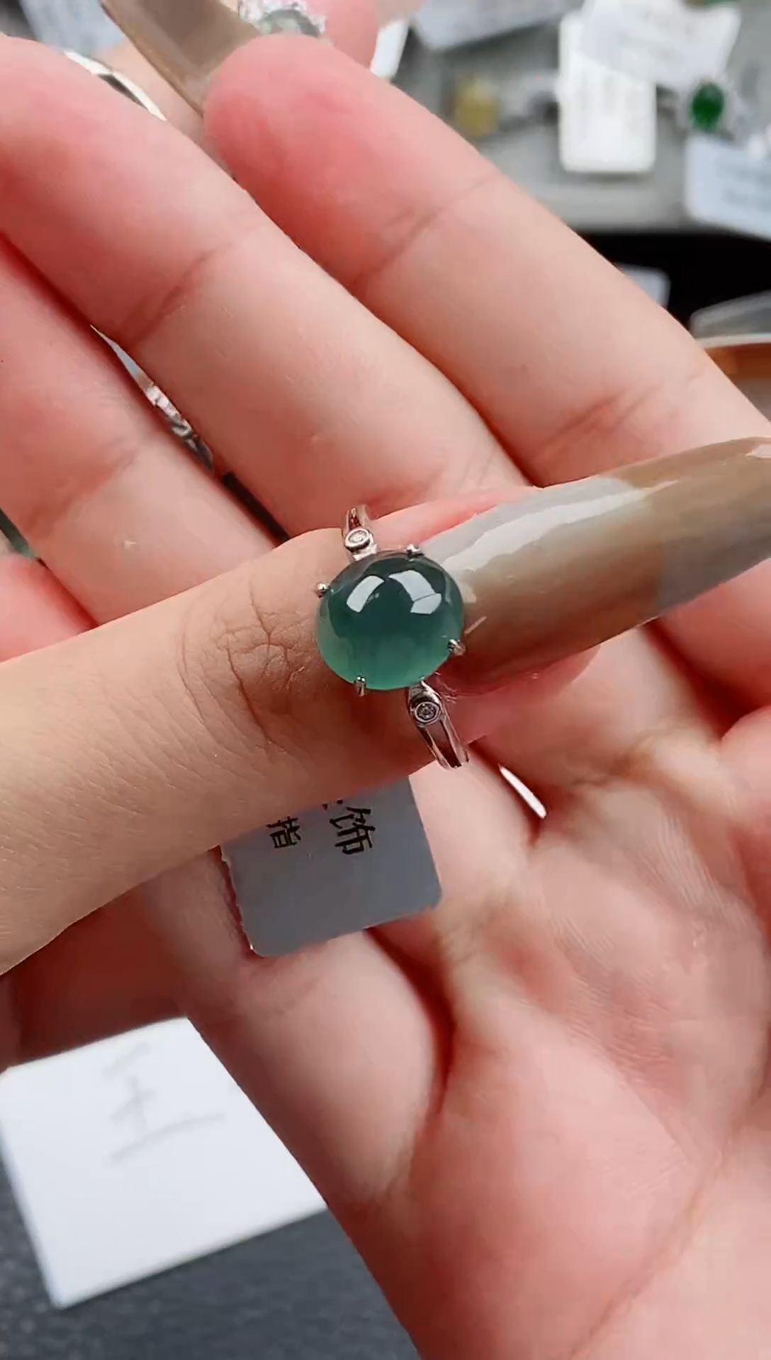 【闪购商品】翡翠戒指银S925镶嵌戒指148