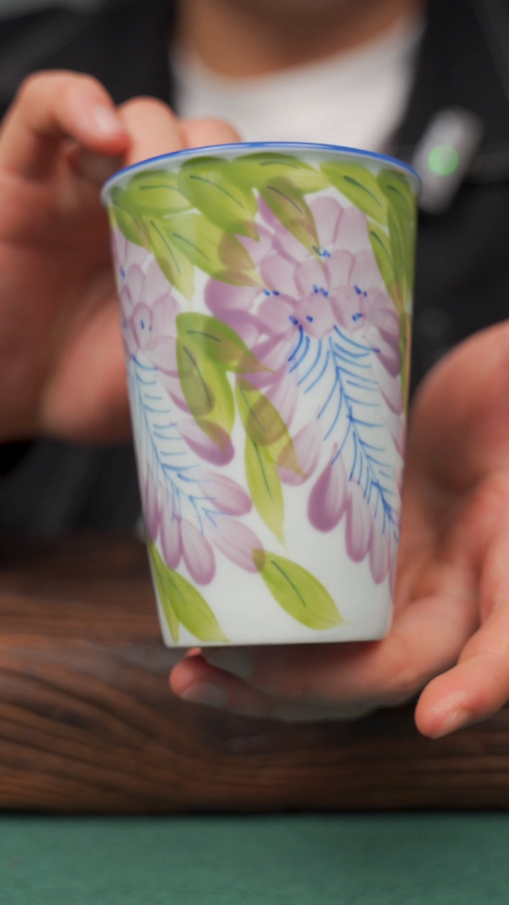 【闪购商品】瓷片38寻一缕瓷香杯釉下手工手绘瓷器