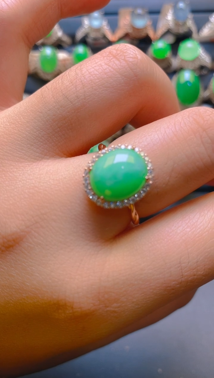 【闪购商品】翡翠耳饰银S925镶嵌天然A货翡翠1