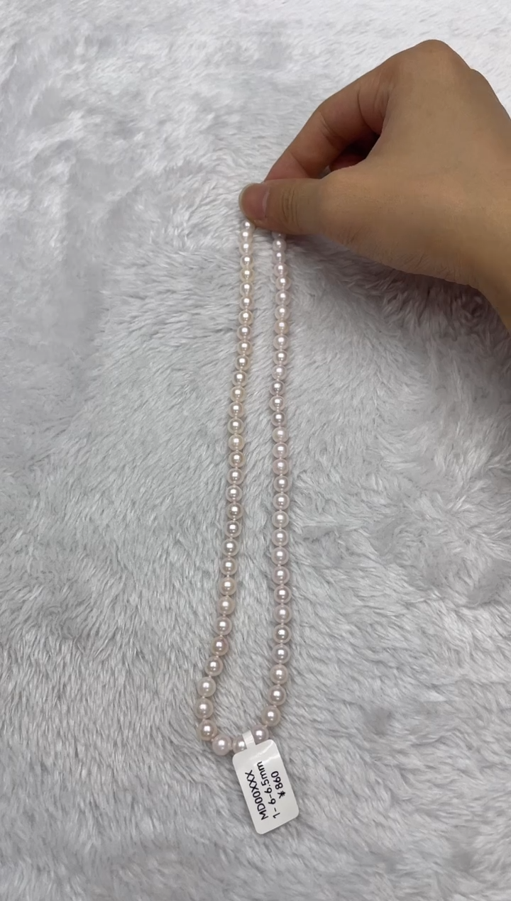 海水珍珠银S925镶嵌项链AK6-6.5mm（多样性发一）