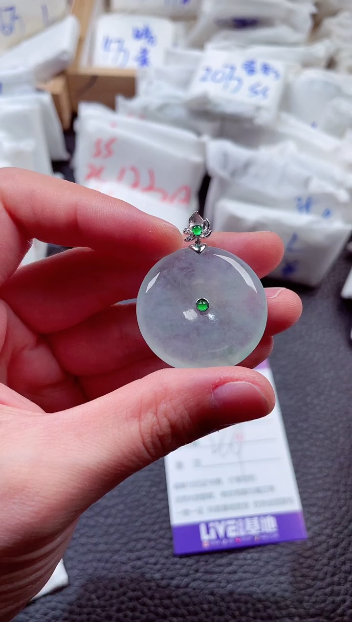 翡翠18K金镶嵌颈饰00005190