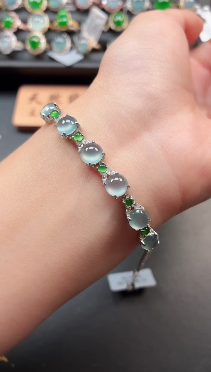 银S925镶嵌戒指翡翠111