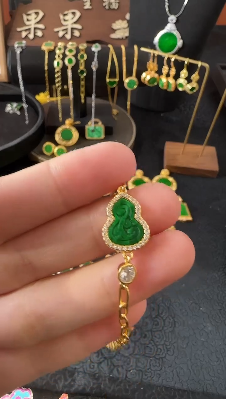 【闪购商品】翡翠手链银S925镶嵌手饰