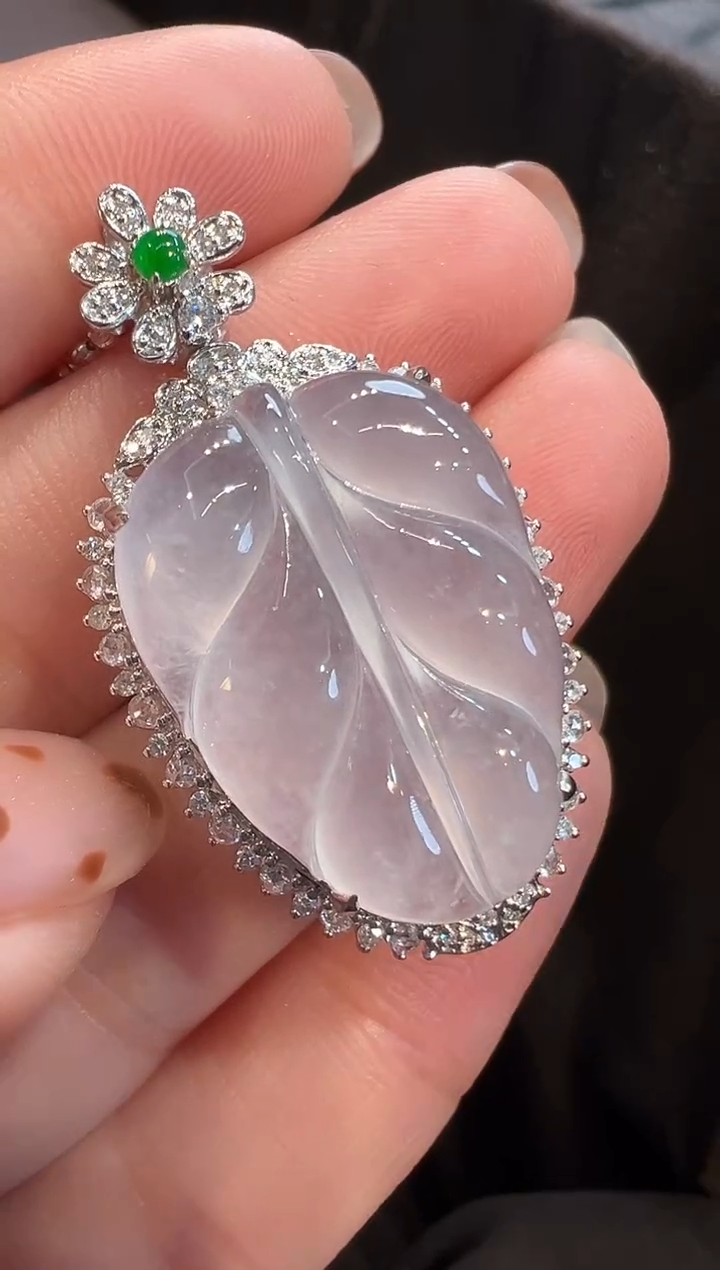 吊坠(不含链)18K金镶嵌翡翠AL6