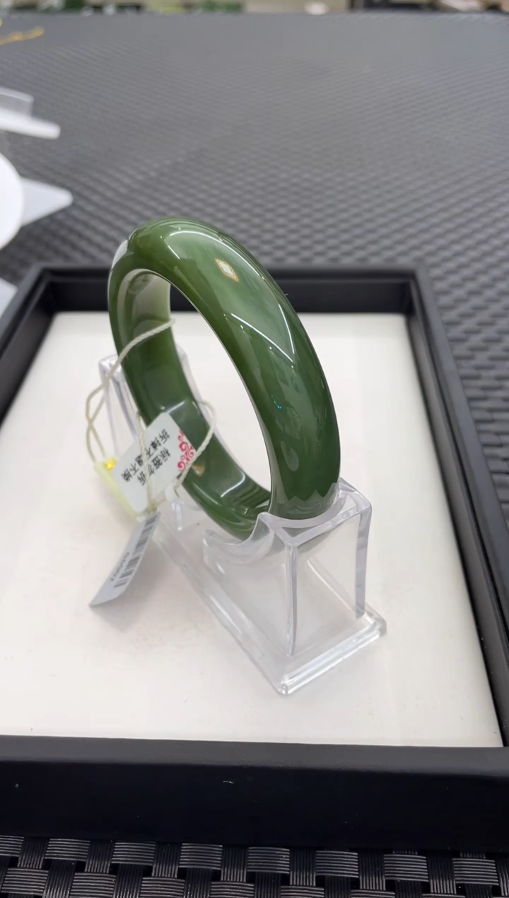 未镶嵌手镯和田玉许**福一条58微矿点有纹（多样性发一件）Z0590