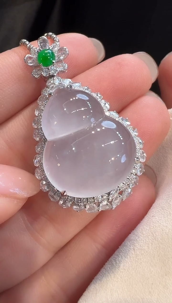 吊坠(不含链)18K金镶嵌翡翠AL6