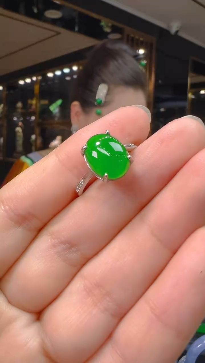 翡翠戒指银S925镶嵌099（多样性发其一）