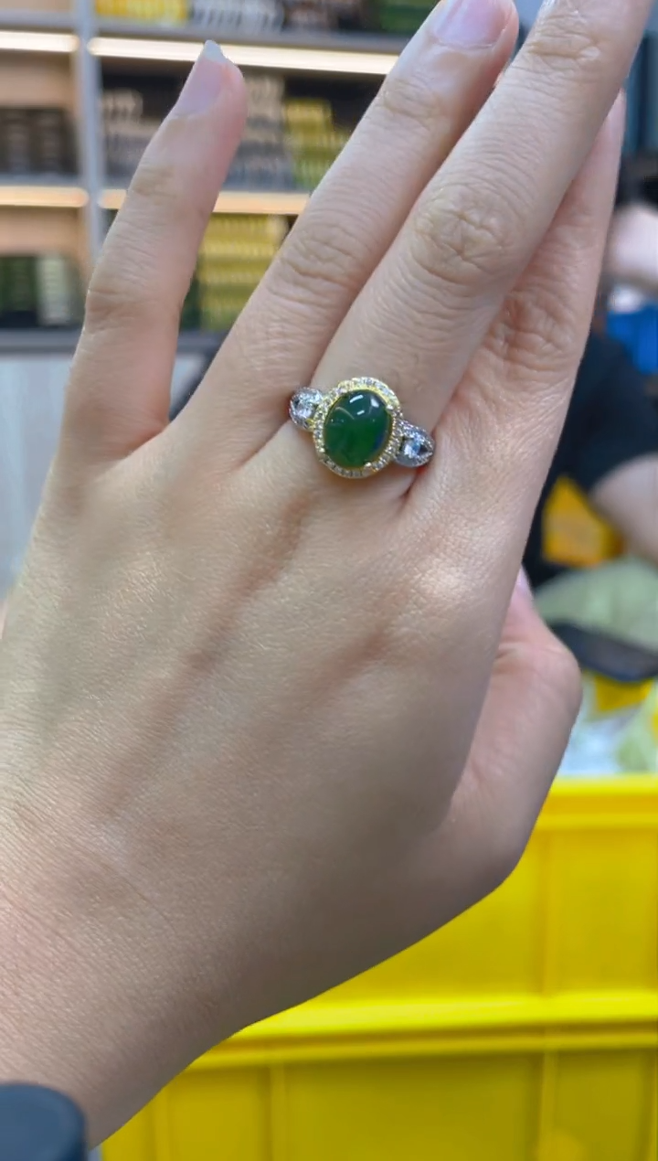 和田玉戒指银S925镶嵌多样性发一件