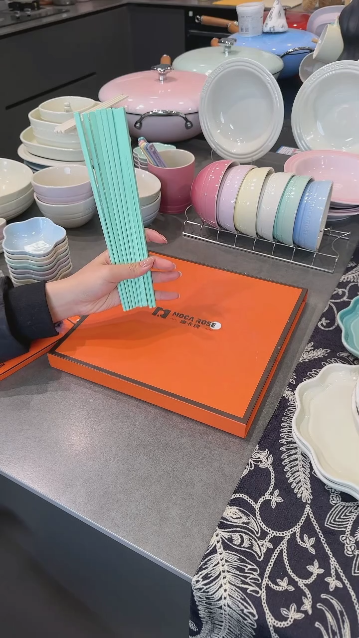 【闪购商品】瓷筷子SPS6双盒装-孔雀青