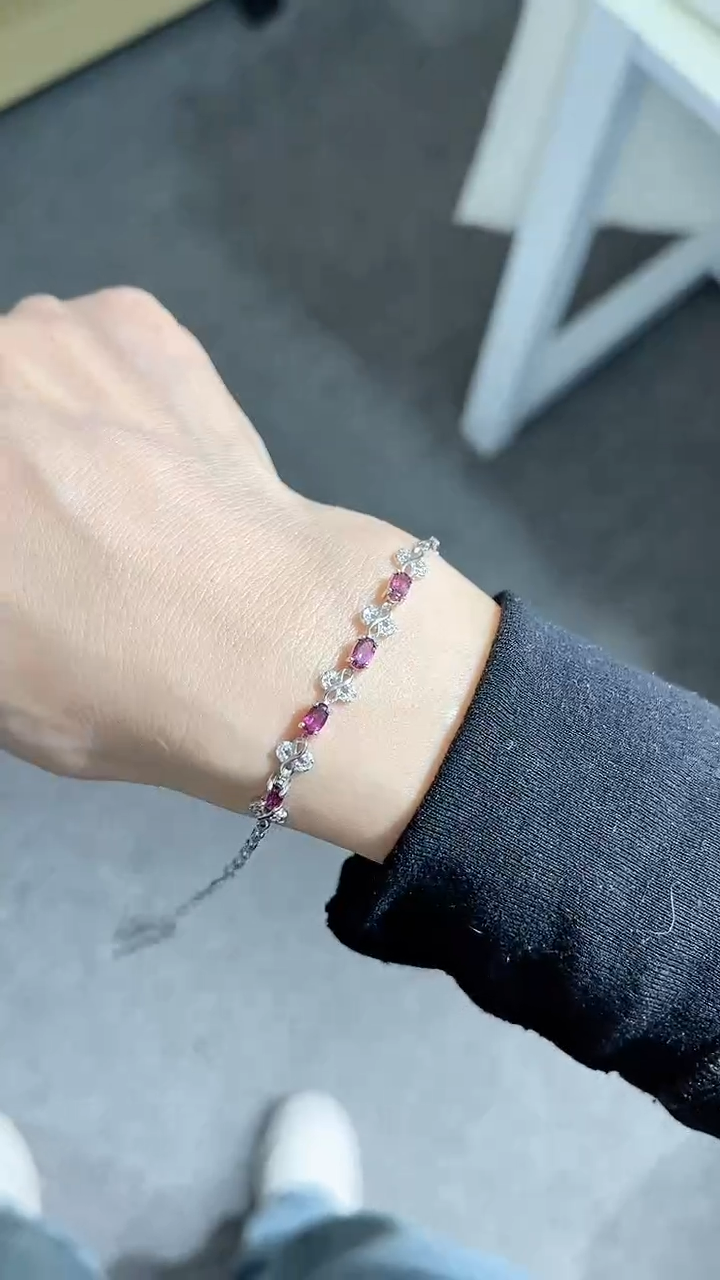 【闪购商品】石榴石（芬达石）耳饰银S925镶嵌成品