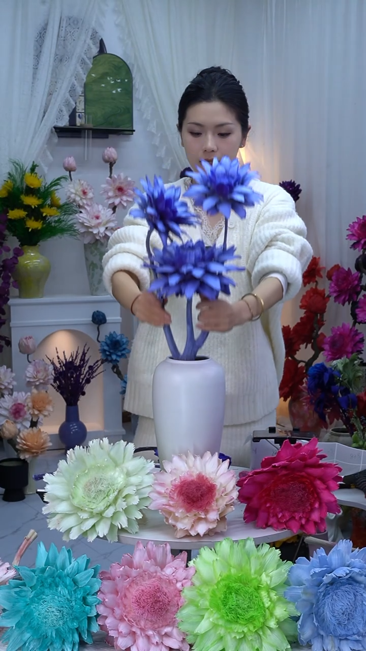 永生洋蓟紫色3头【吸色不均】8350