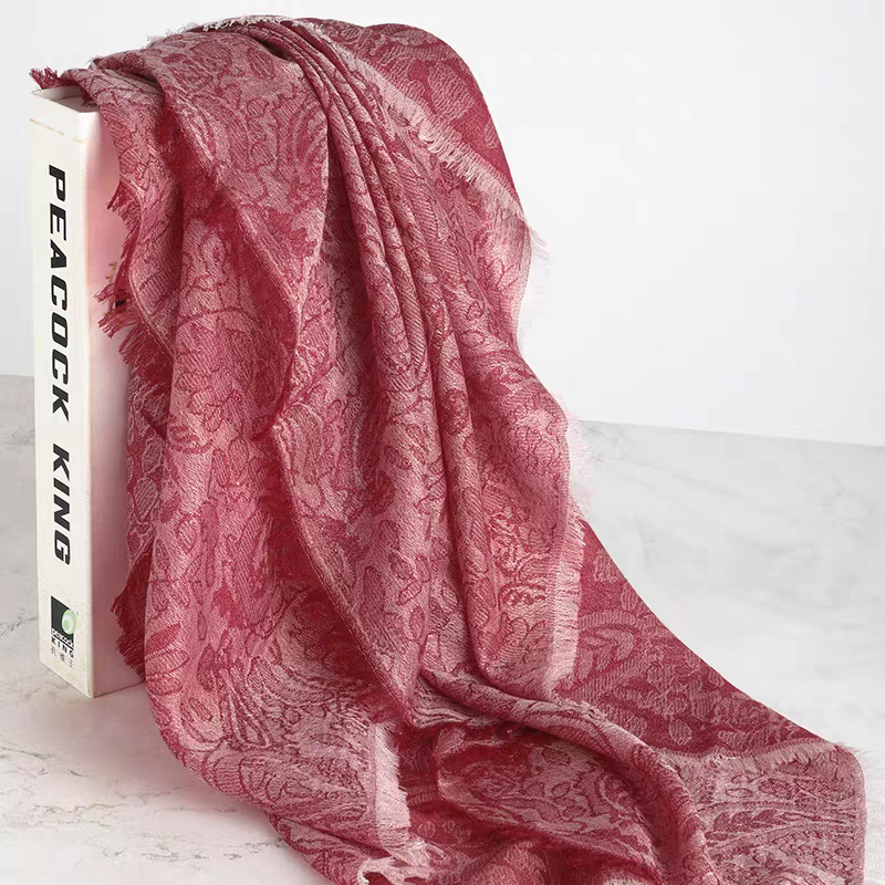 2025春季新款提花羊毛围巾时尚方巾薄款披肩SWR0739