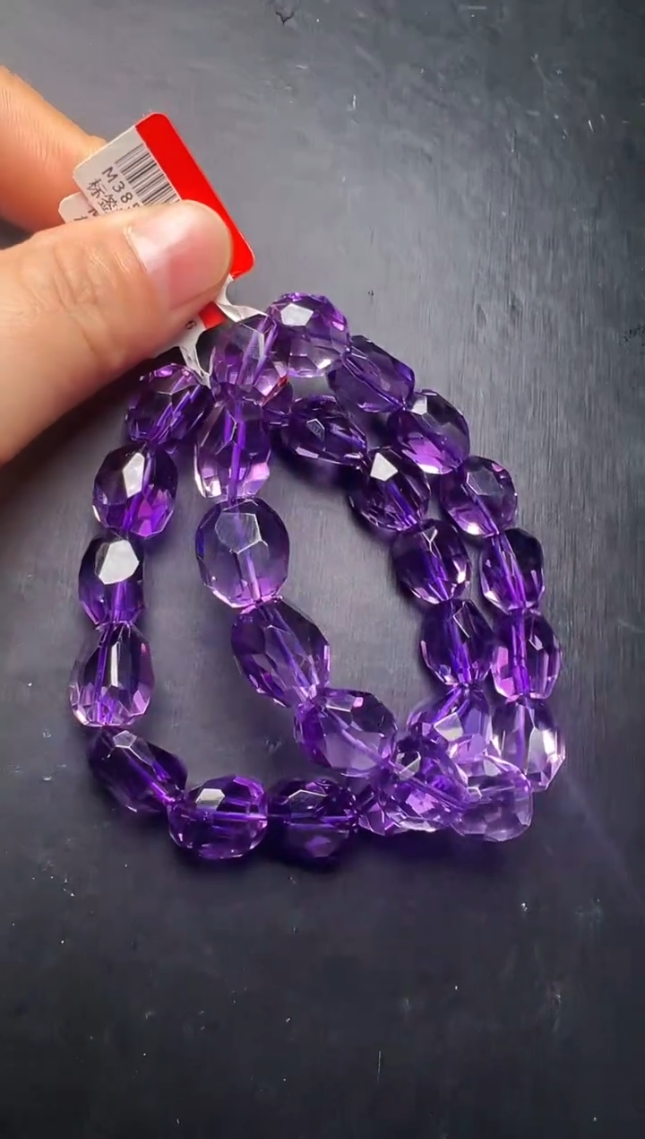 未镶嵌手串水晶紫水晶随形切面 M38574 多样性发一