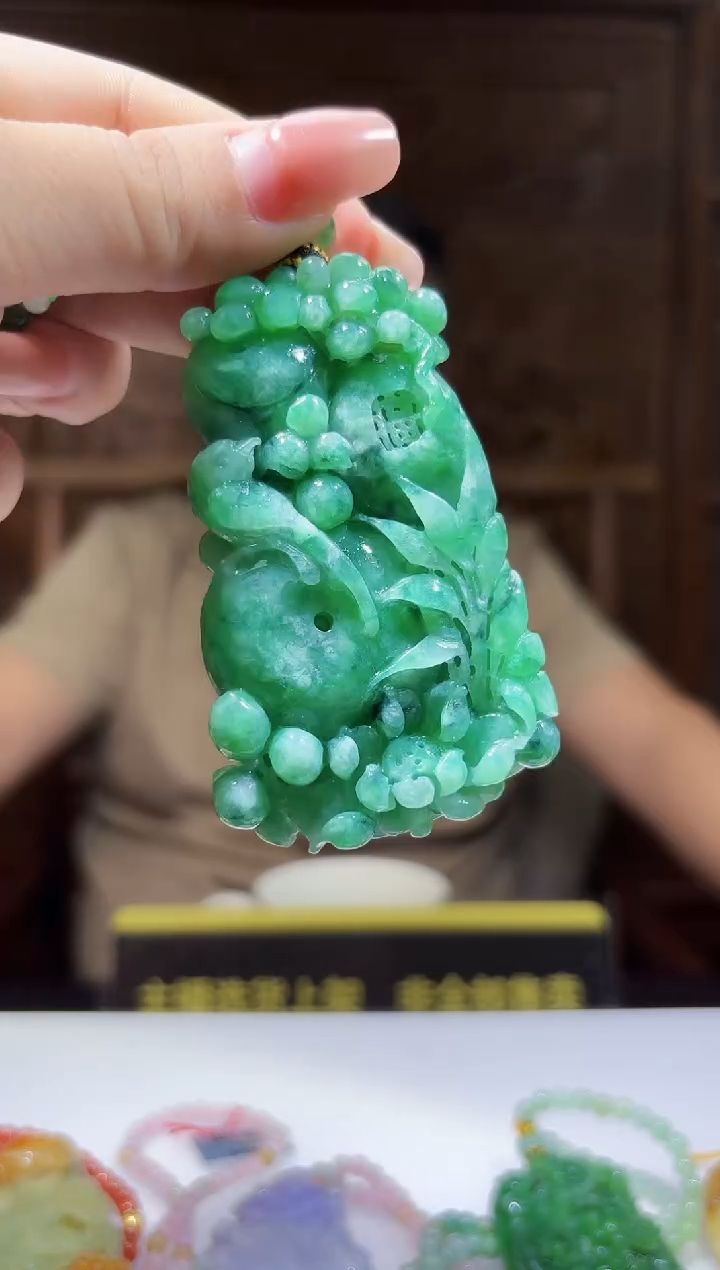 未镶嵌定制翡翠13/0910/C/发其一件/英明神武