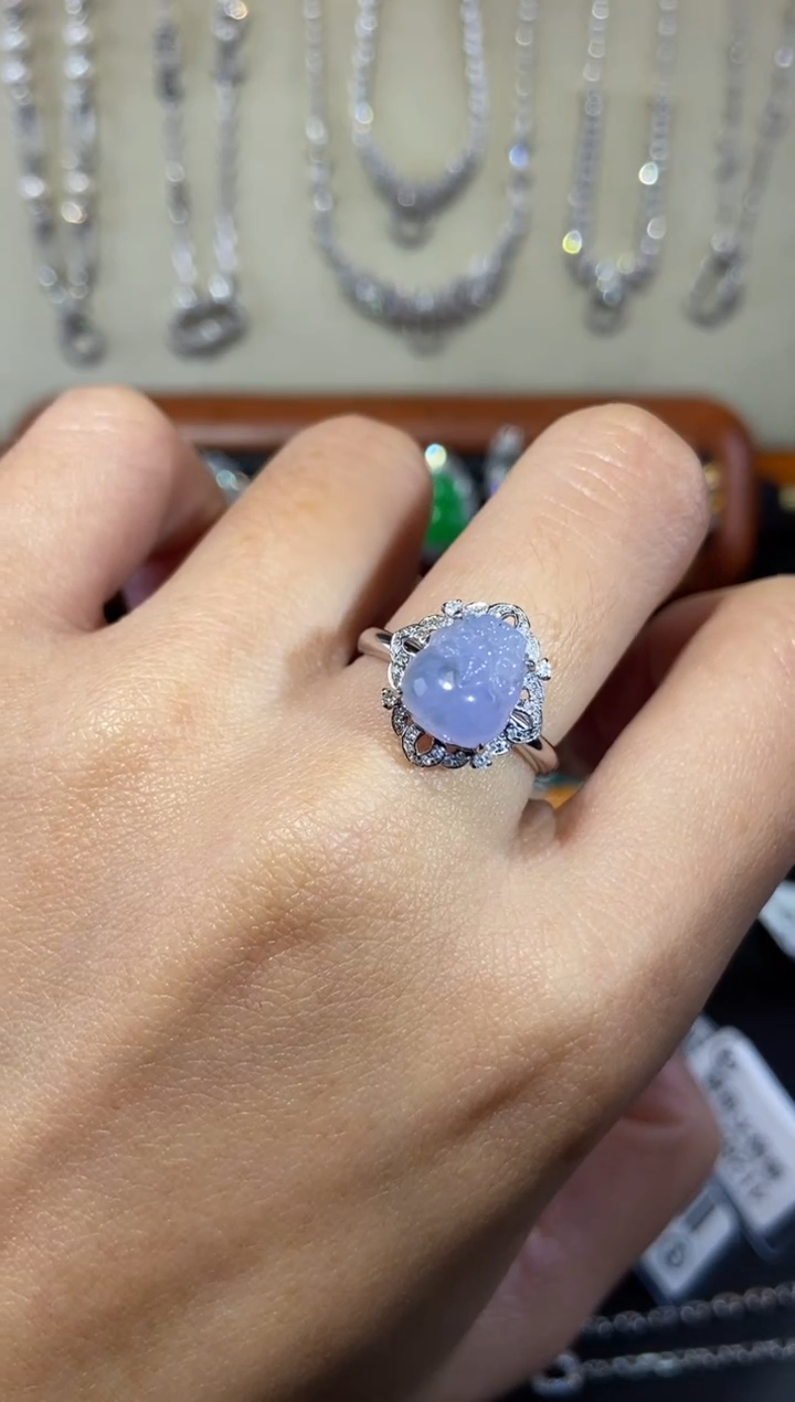 【闪购商品】翡翠戒指18K金镶嵌戒指