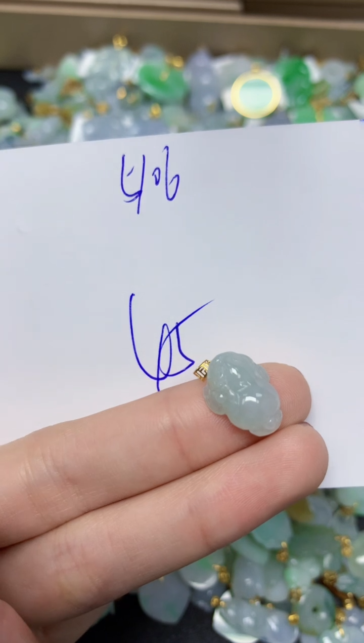 【闪购商品】翡翠颈饰18K金镶嵌 天然翡翠A货
