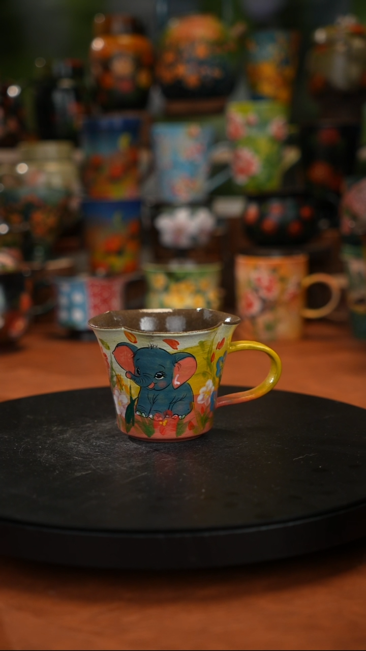 紫砂油画手绘 釉下彩