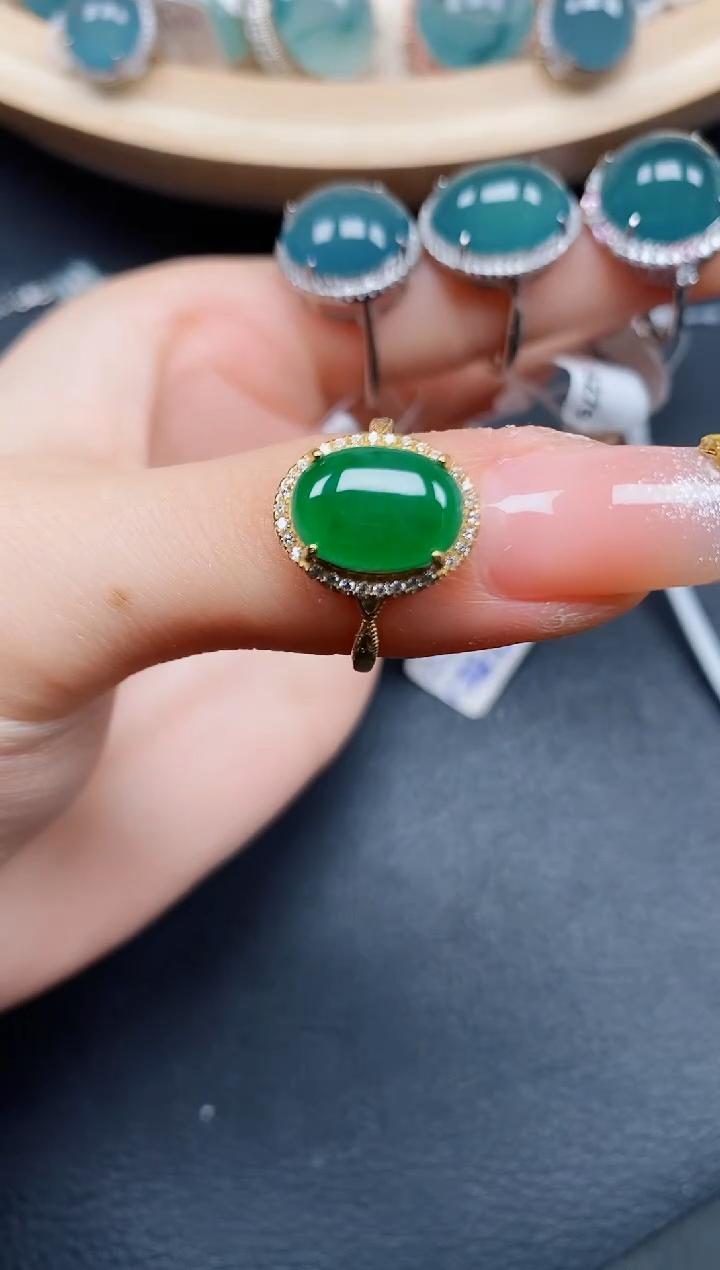 【闪购商品】翡翠戒指银S925镶嵌翡翠