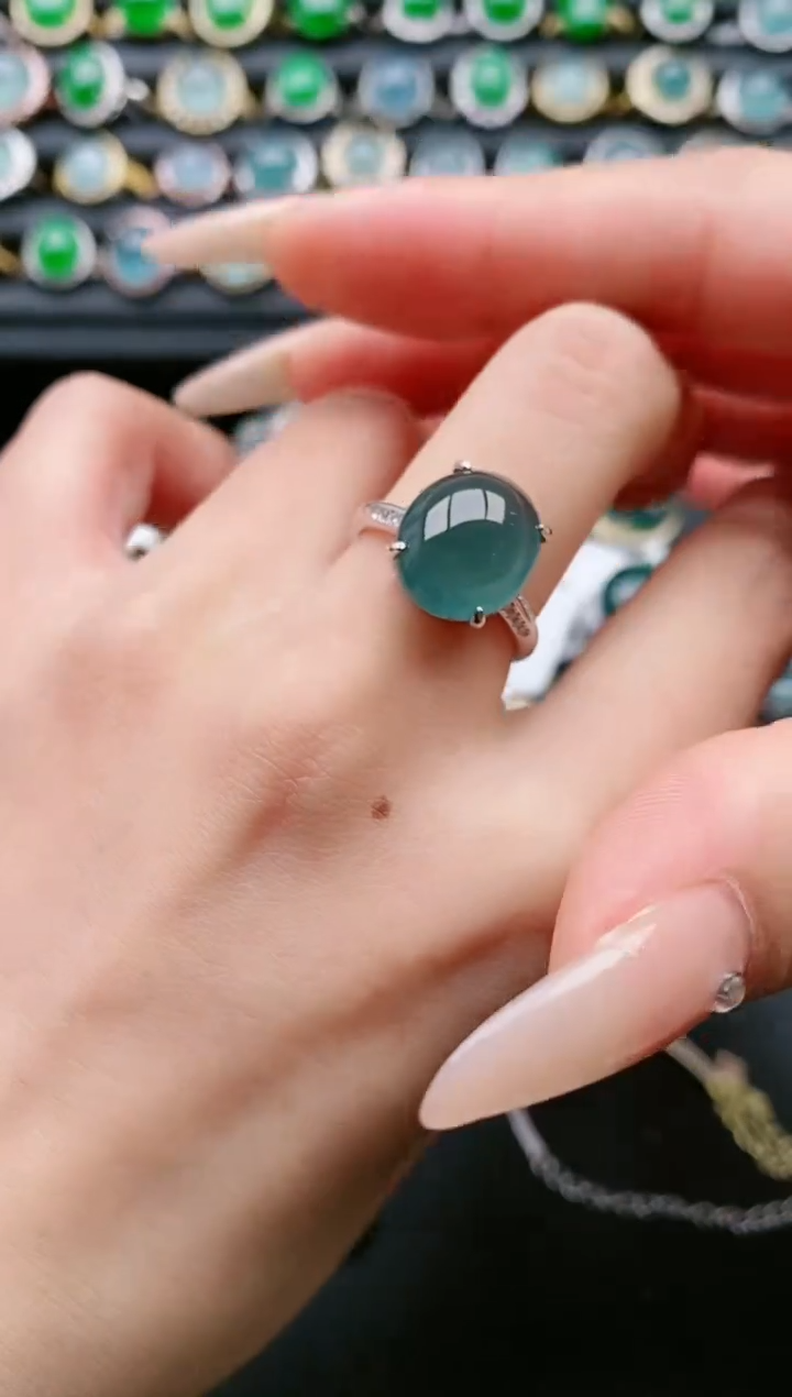 【闪购商品】翡翠戒指银S925镶嵌1111111