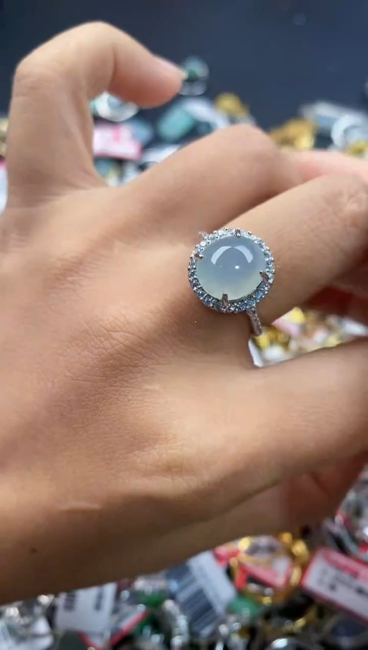 银S925镶嵌戒指翡翠111---3