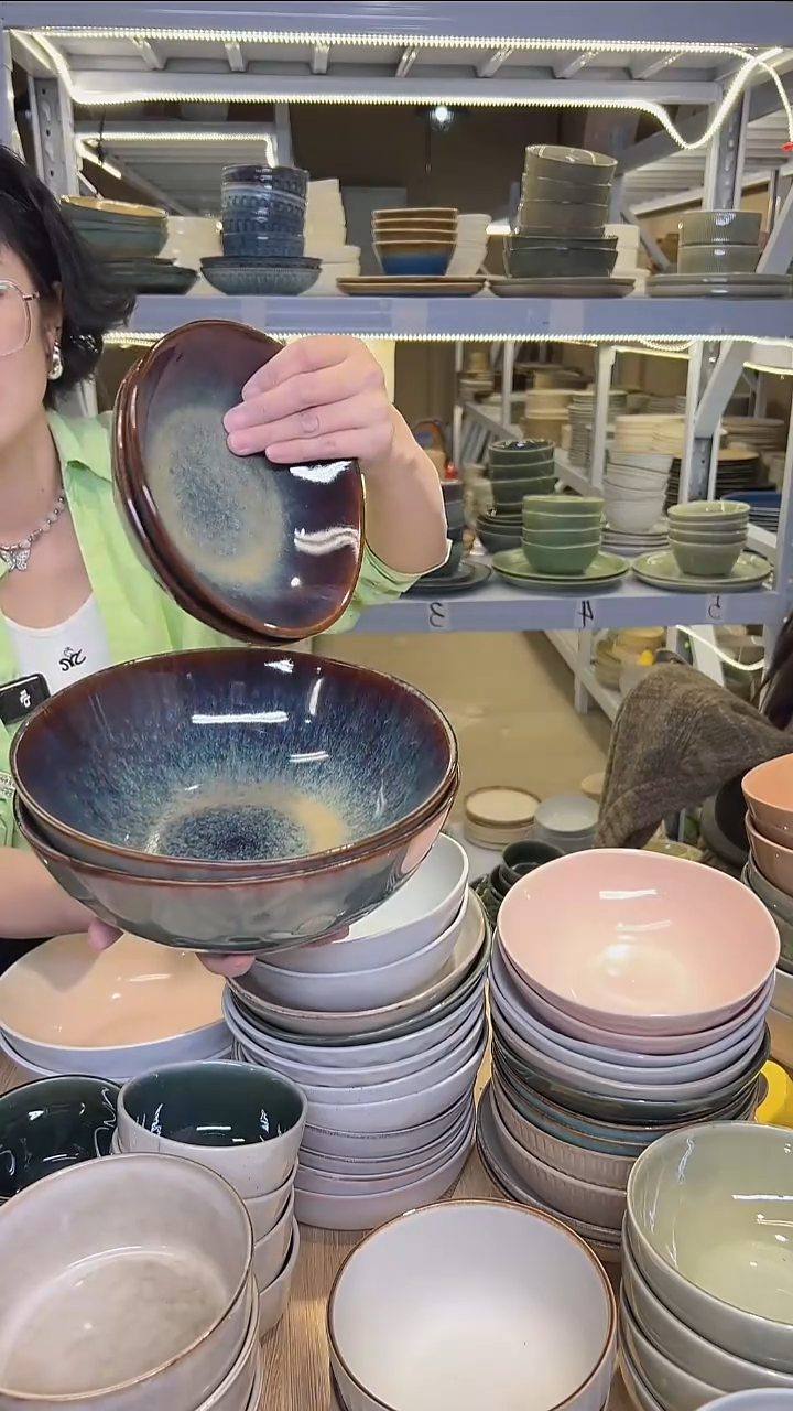 瓷168外贸尾货高温釉下彩陶瓷餐具默认微瑕