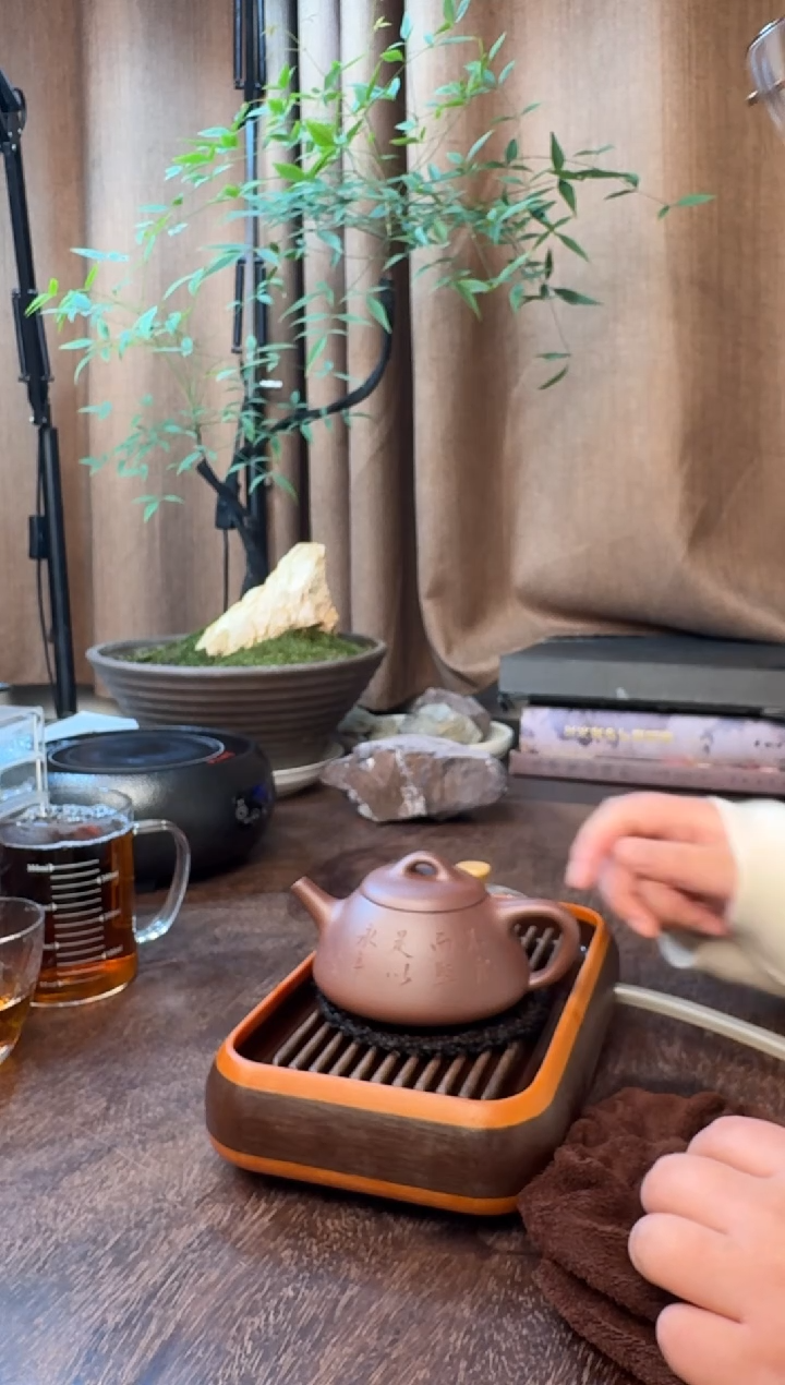 茶壶紫砂曼生石瓢-半手工制-黄龙山紫泥-40目-容量：230CC