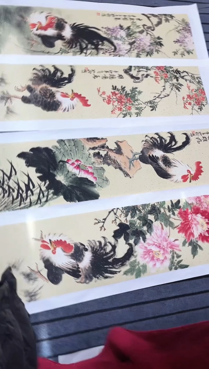 精品国画花鸟作品条屏