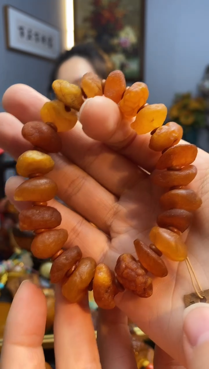 琥珀颈饰未镶嵌手串