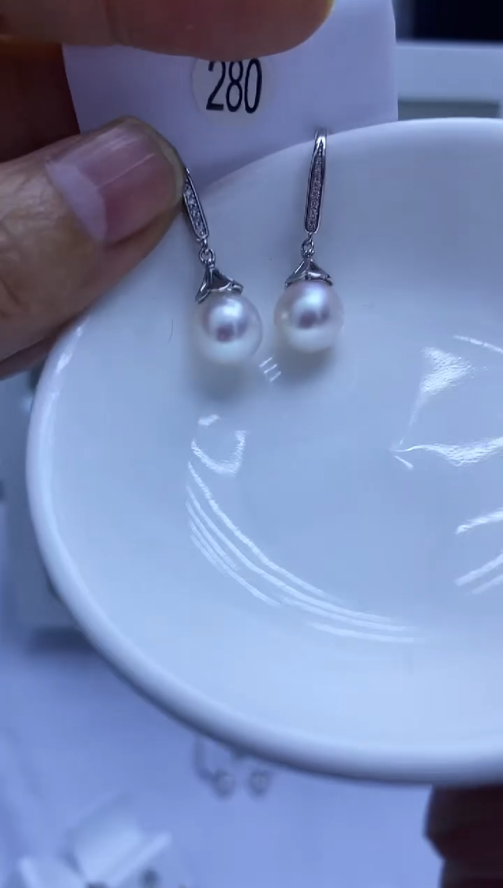 银S925镶嵌耳饰海水珍珠280
