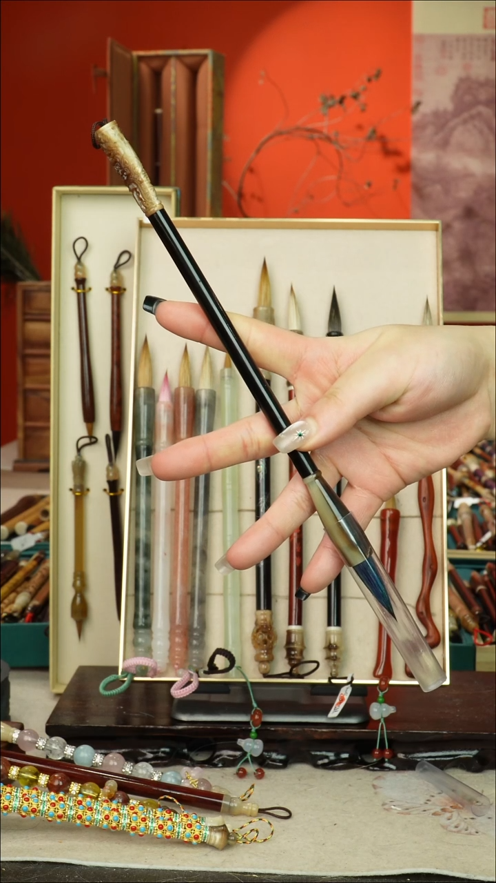 181号闪孤品高货毛笔链接 清水试笔 蘸墨不退