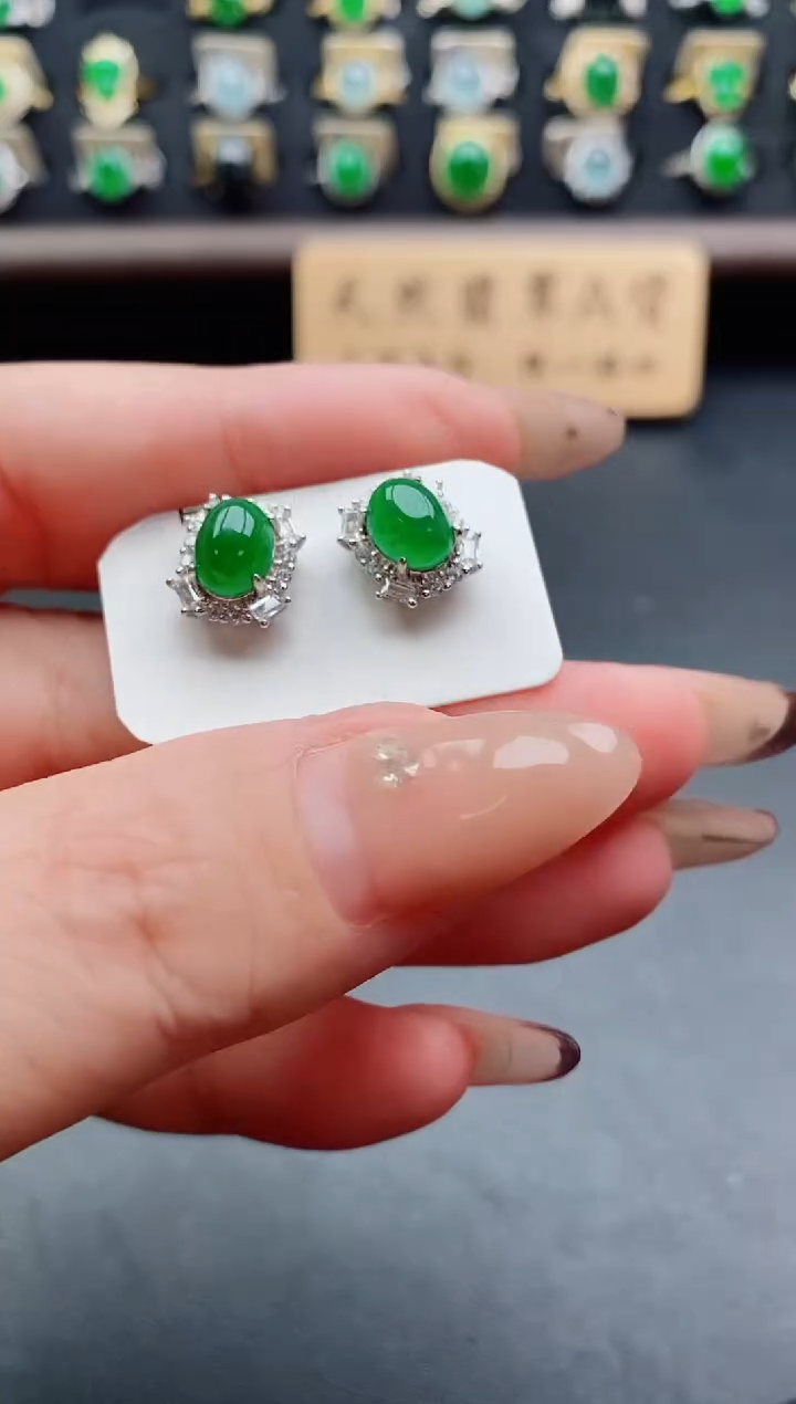 银S925镶嵌戒指翡翠1