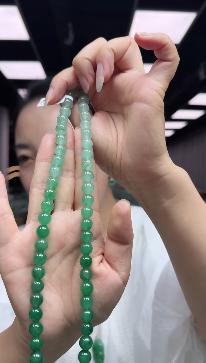 项链未镶嵌石英质玉9+mm项链 多样性发其一