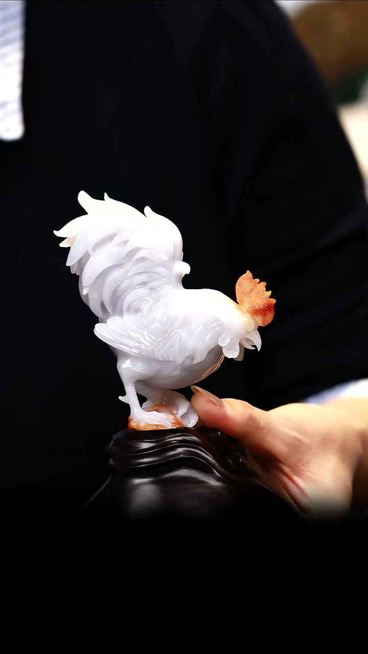 未镶嵌摆件翡翠公鸡