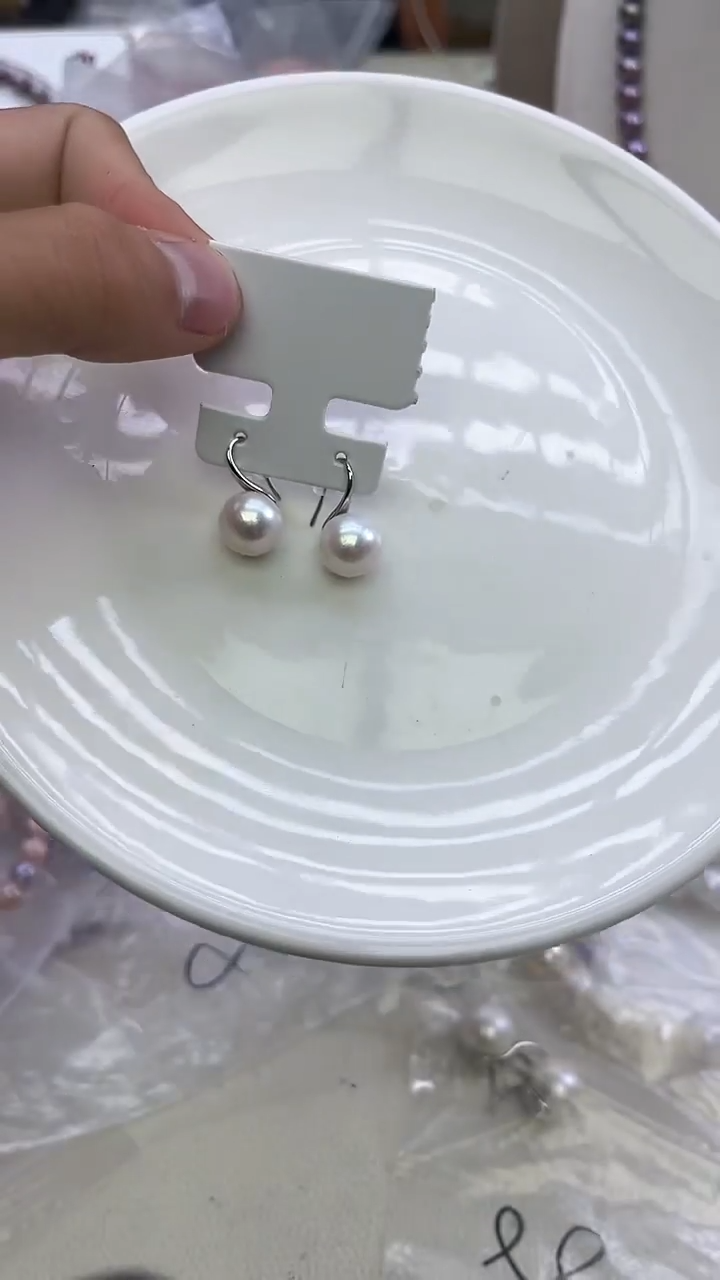 未镶嵌戒指淡水珍珠白色系耳饰