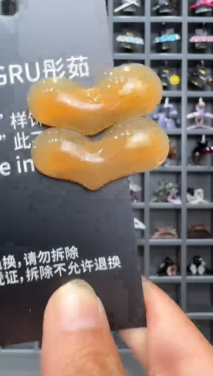 韩国醋酸品牌发饰4cm超厚一颗心鸭嘴边夹一对奶茶色