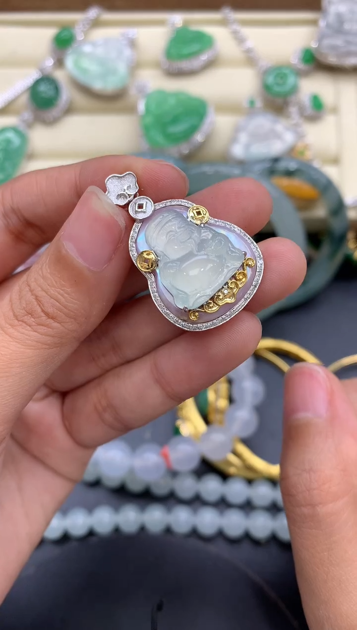 【闪购商品】翡翠颈饰18K金镶嵌519-中国好珍宝