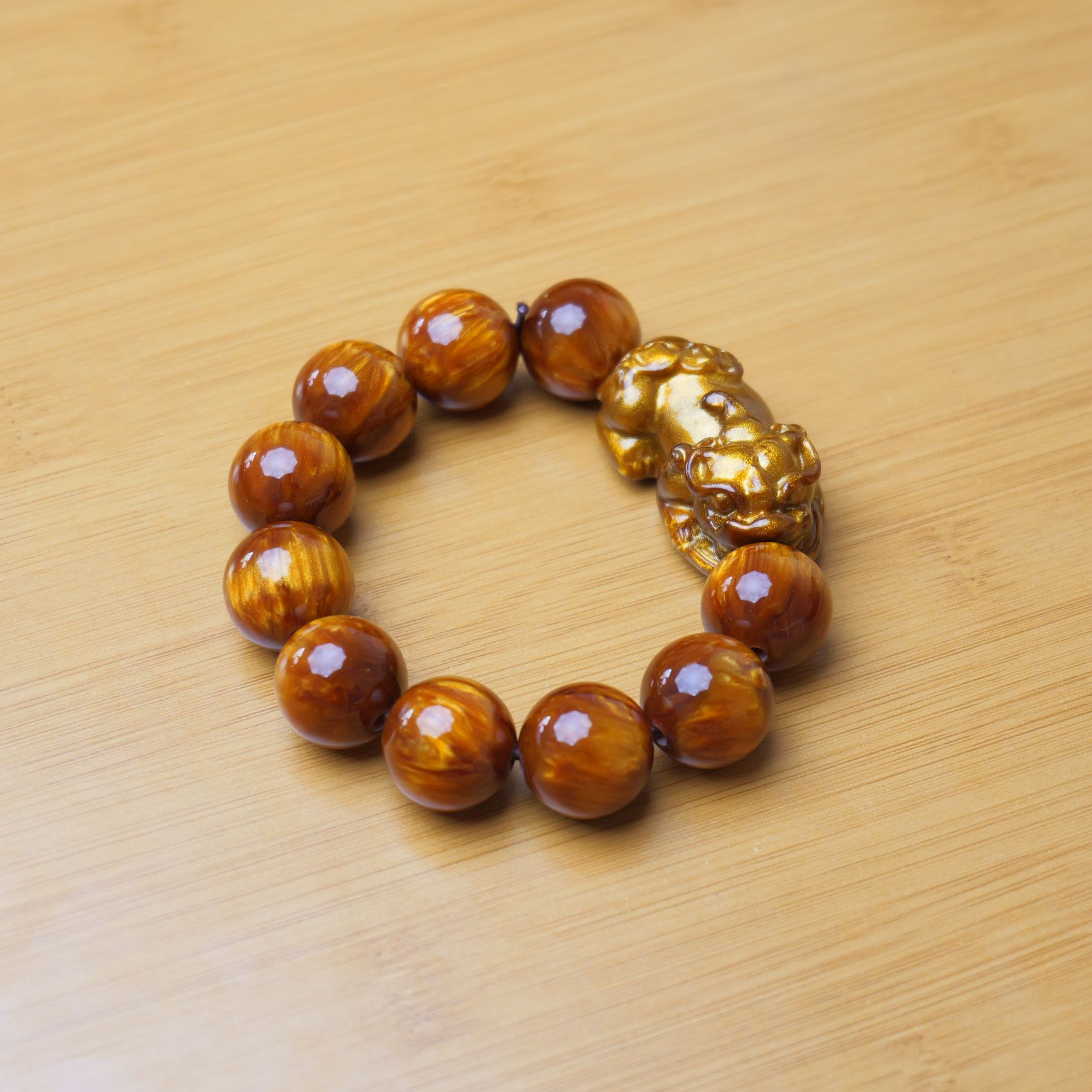 【金丝貔貅】20MM金丝海柳貔貅定制设计款手串2132