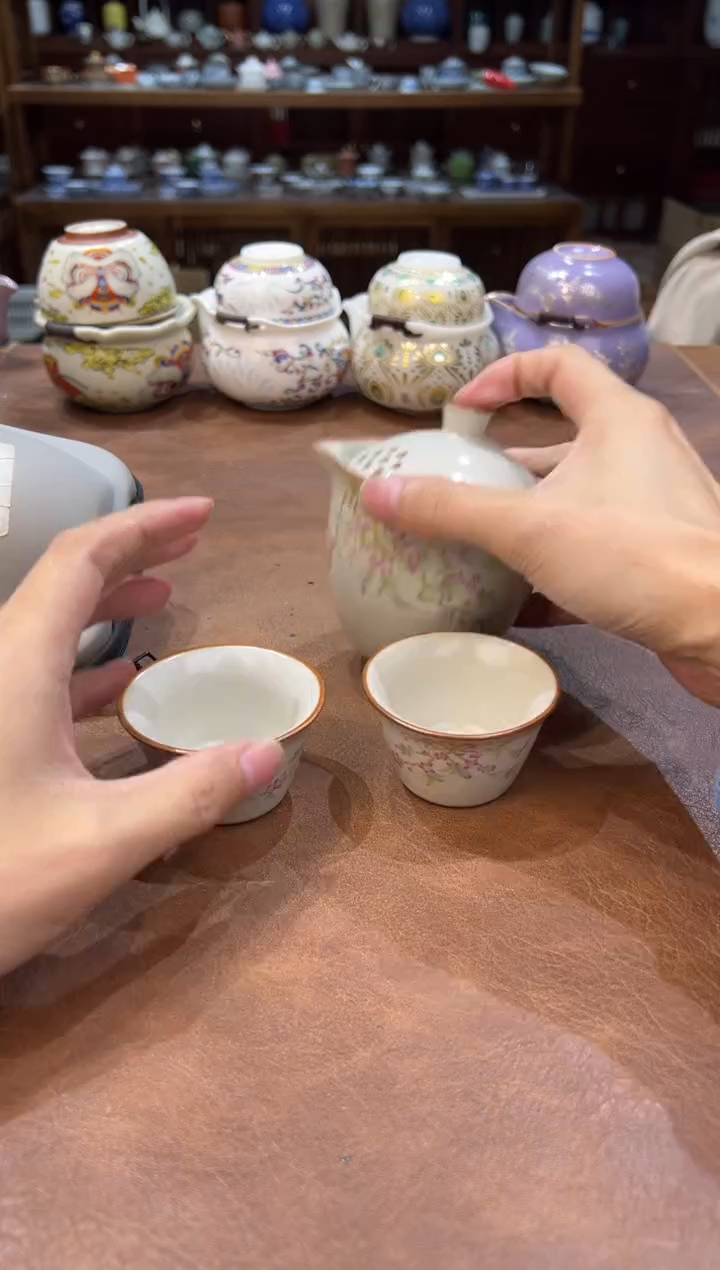 真的很便宜超好看会开片的旅行茶具