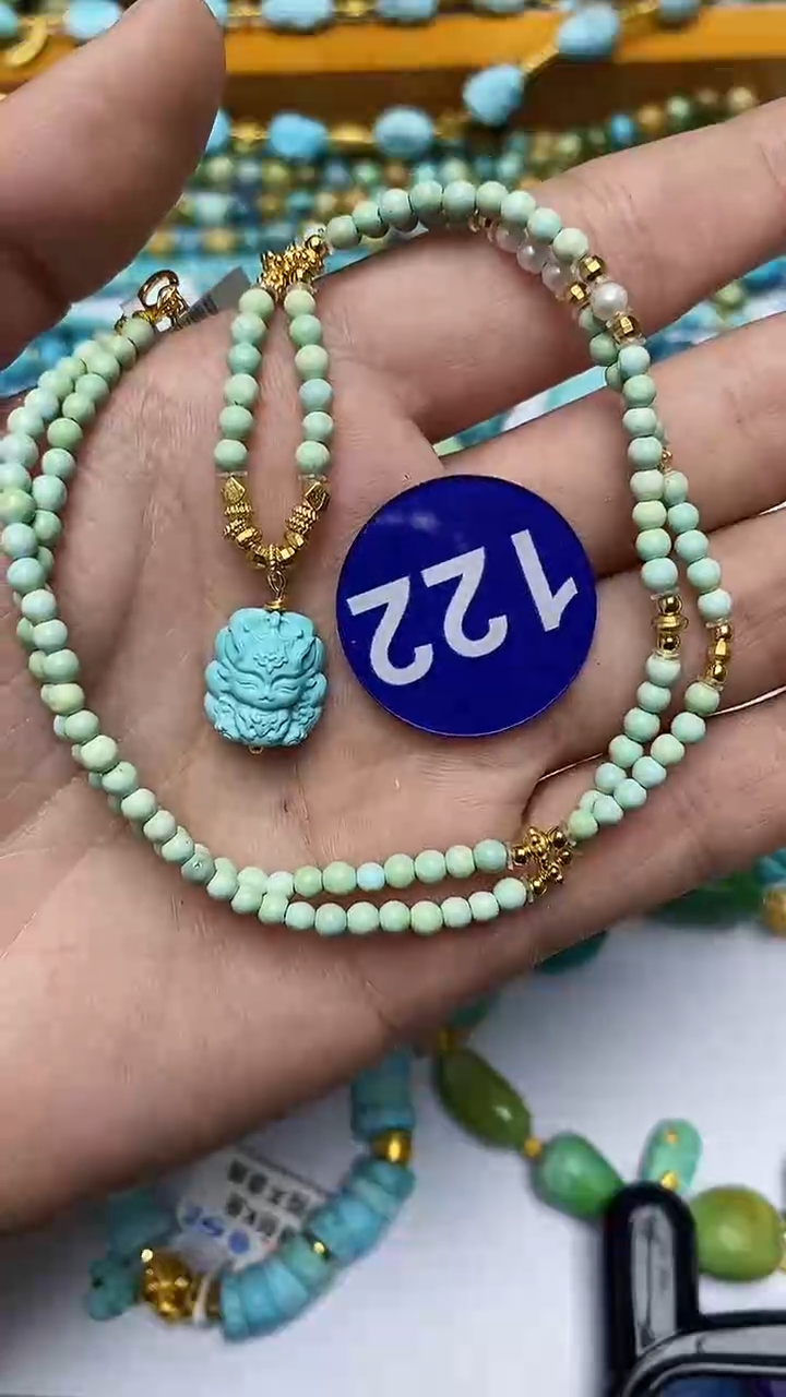 【闪购商品】绿松石项链银S925镶嵌122