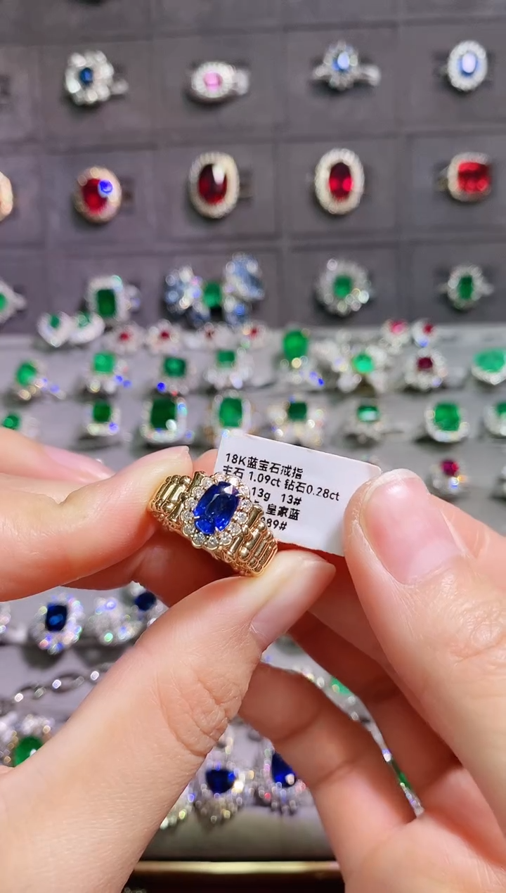 【闪购商品】蓝宝石18K金戒指18K金镶嵌1