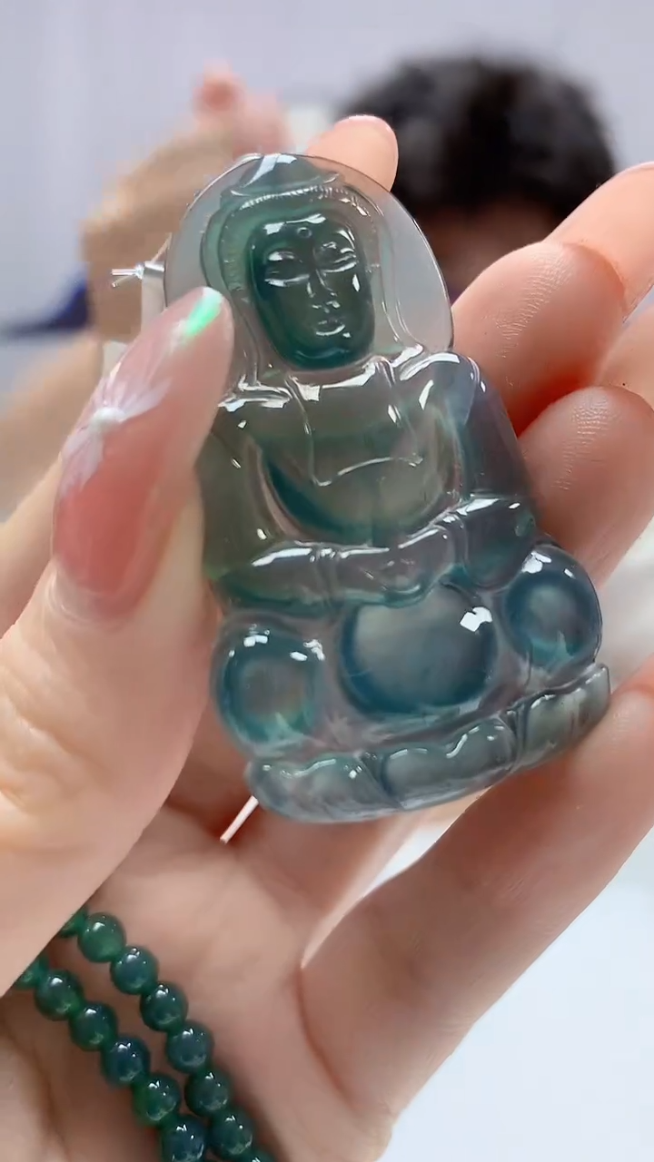 【闪购商品】定制翡翠未镶嵌4688DD-毛货挂件赠珠链7