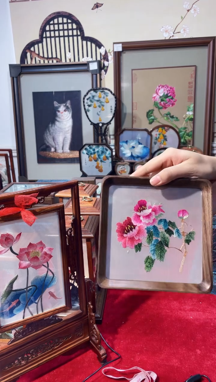 织绣精品苏绣手工刺绣，成品摆件7