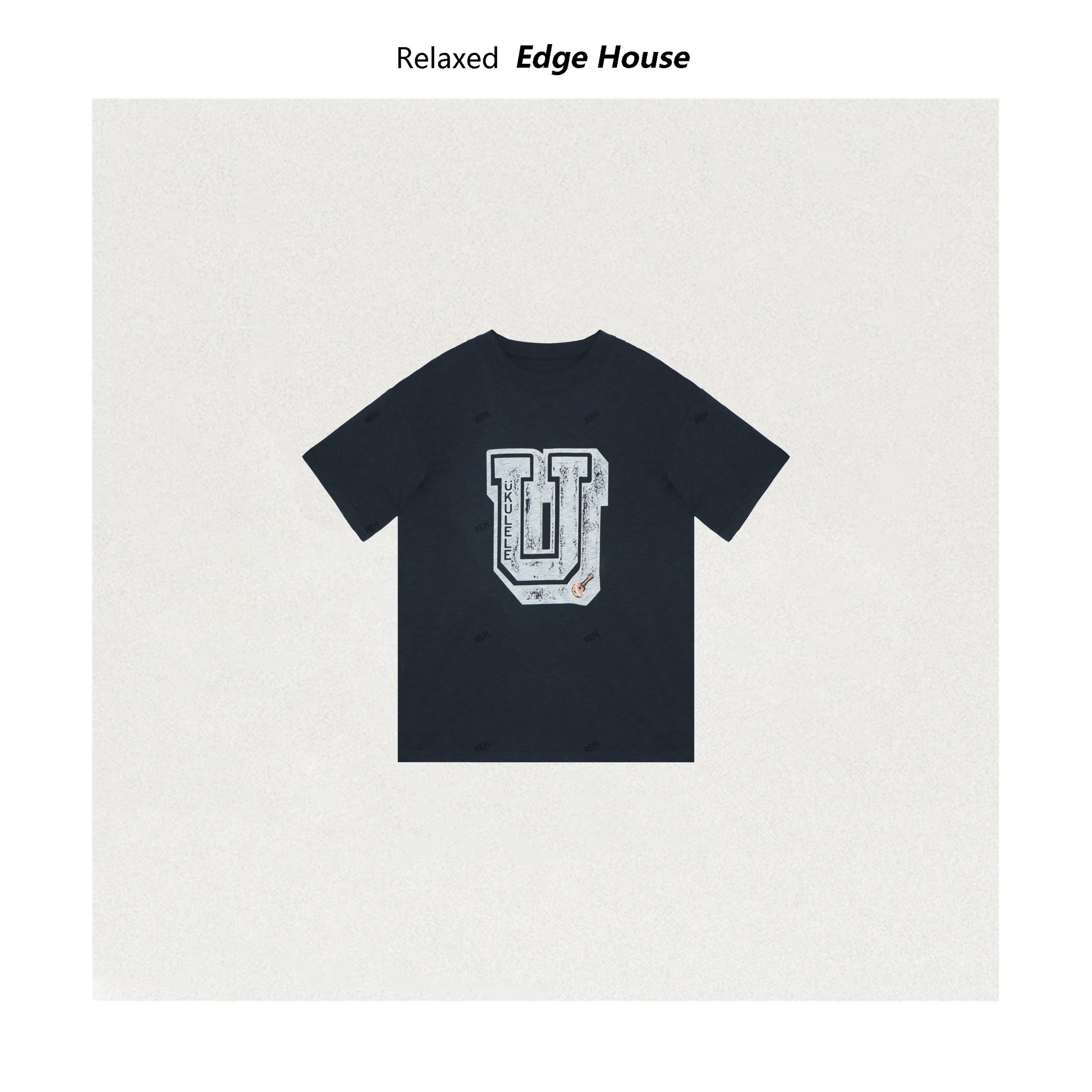 【嘻嘻家】一首歌的时间 45系列女士吉他刺绣纯棉短袖T恤宽松洋气