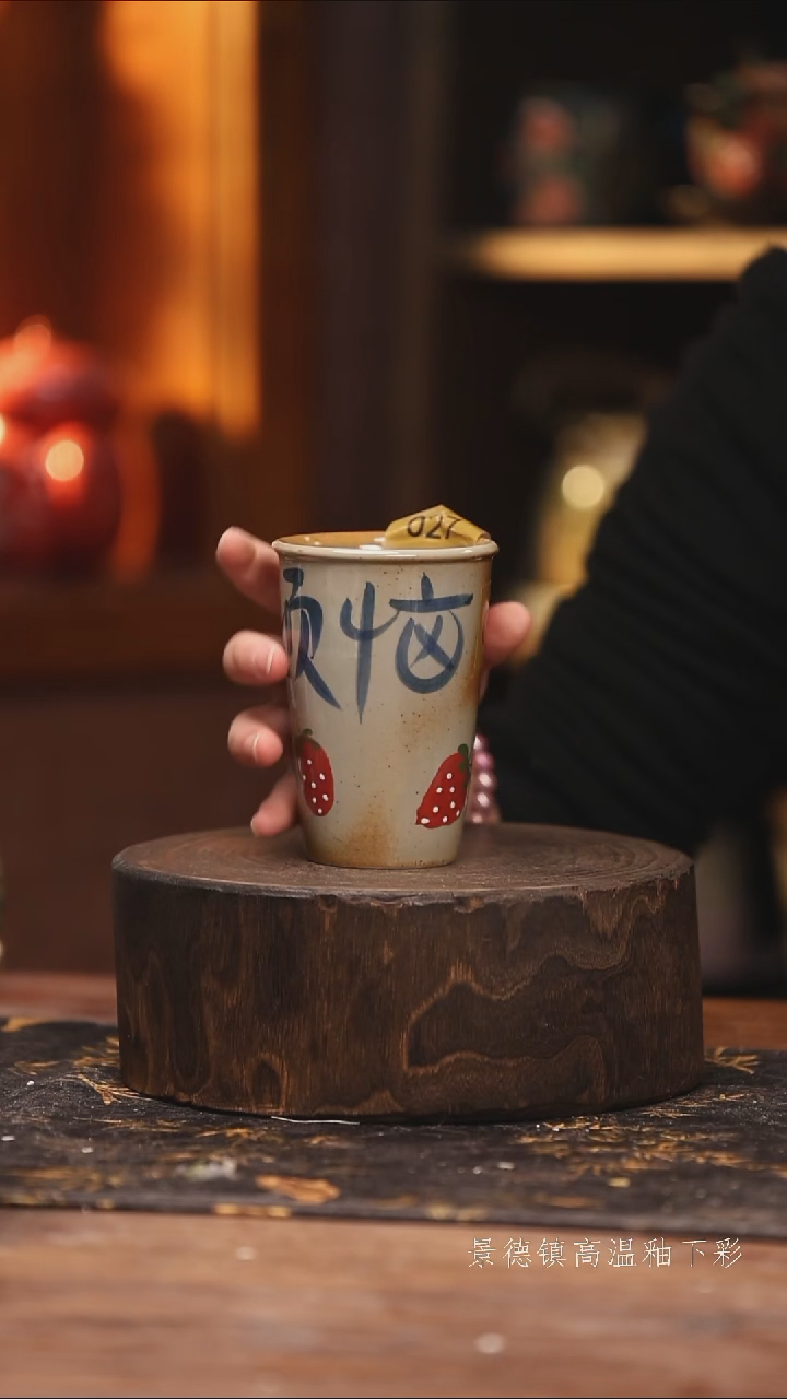 玻璃景德镇高温釉下手绘陶瓷@L027@