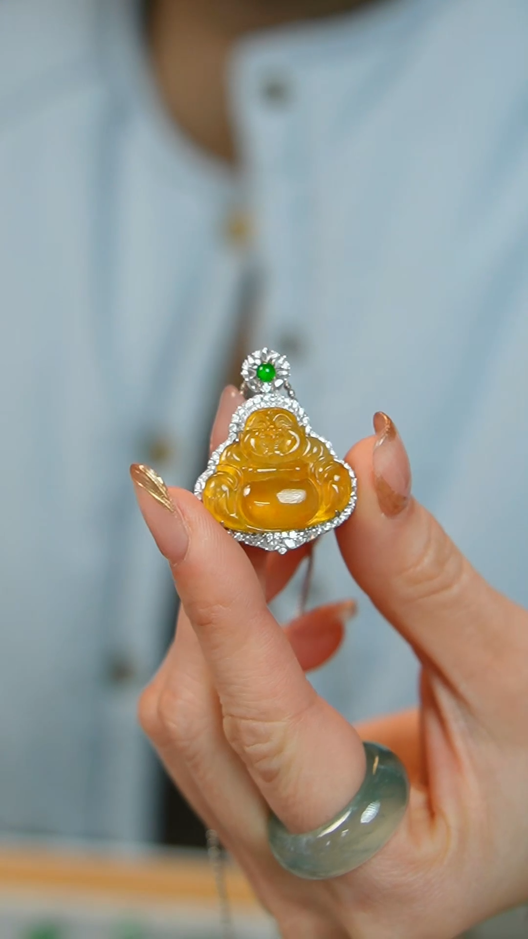 【闪购商品】翡翠挂件18K金镶嵌39号-吊坠/姿/3