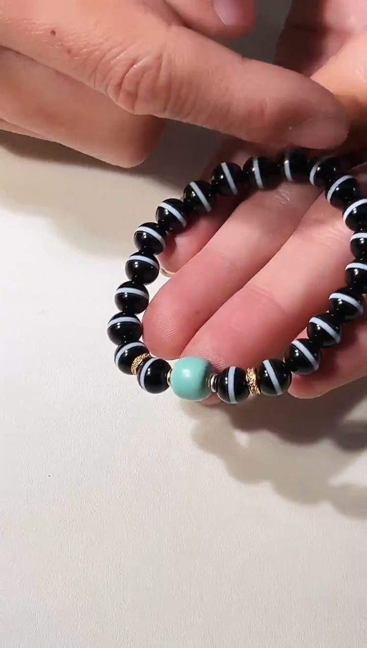 未镶嵌手串玛瑙/玉髓绿松药师手串