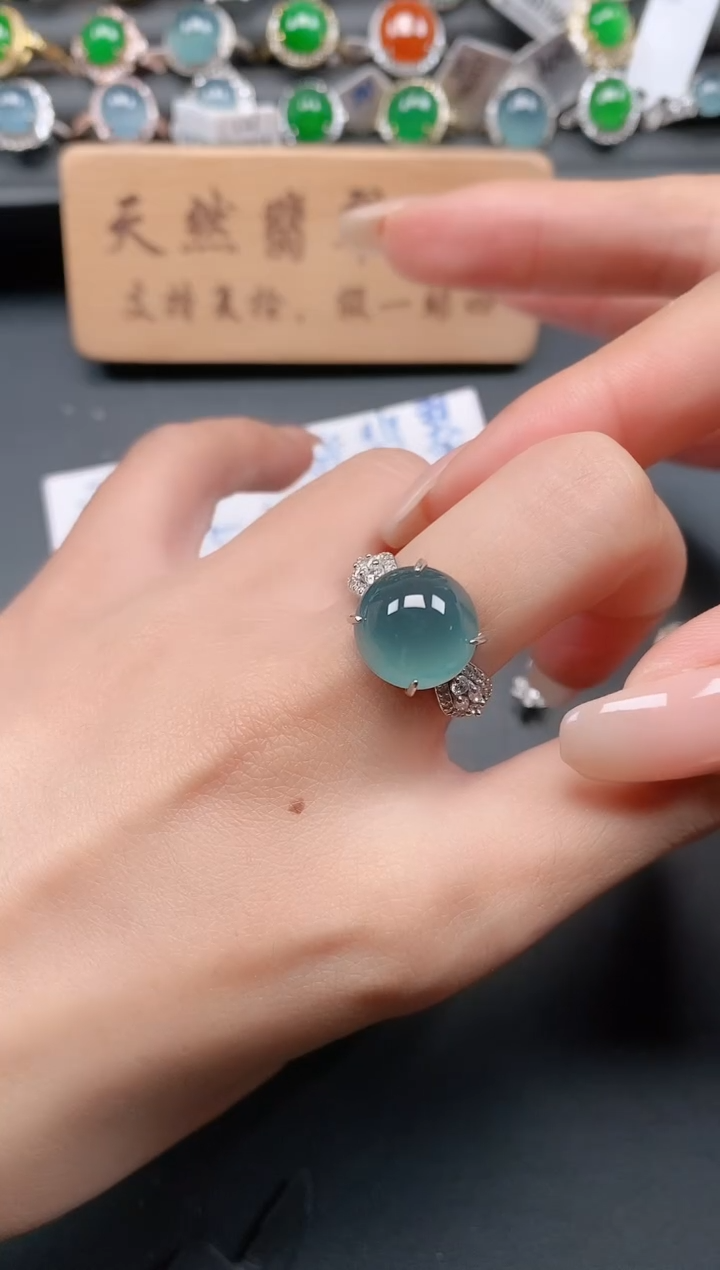 银S925镶嵌戒指翡翠1111