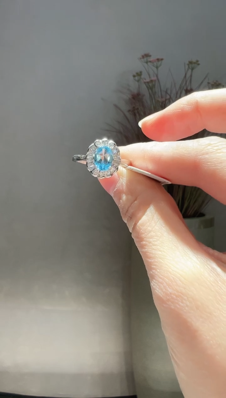 【闪购商品】托帕石戒指银S925镶嵌35】多样性发其一